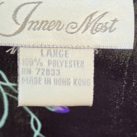 Inner Most Kimino Style Silky Wrap Vintage Floral Robe SzL - Picture 7 of 9
